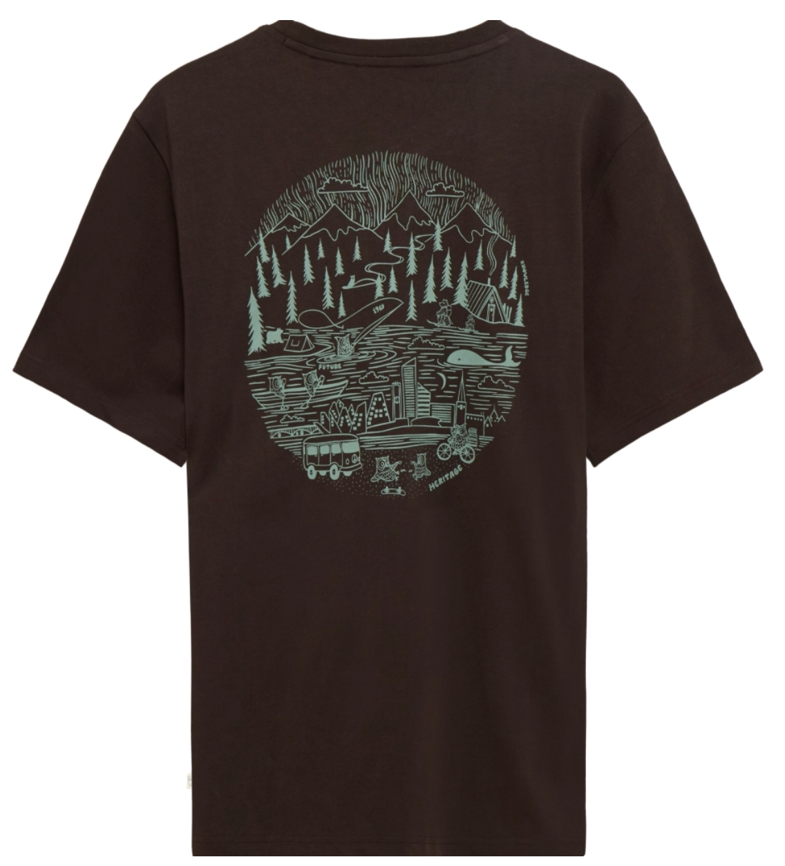 T-shirt met print WOODS CHOCO biologisch katoen KCA