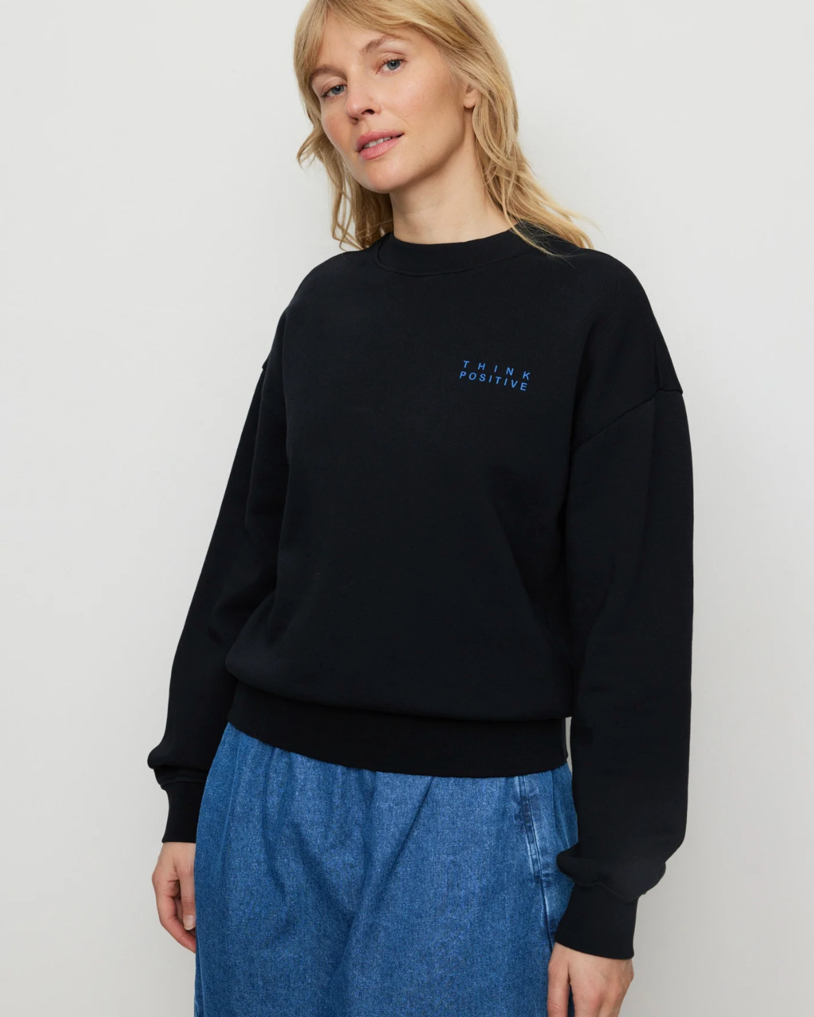 RECOLUTION sweater RINE THINK POSITIVE biologisch katoen