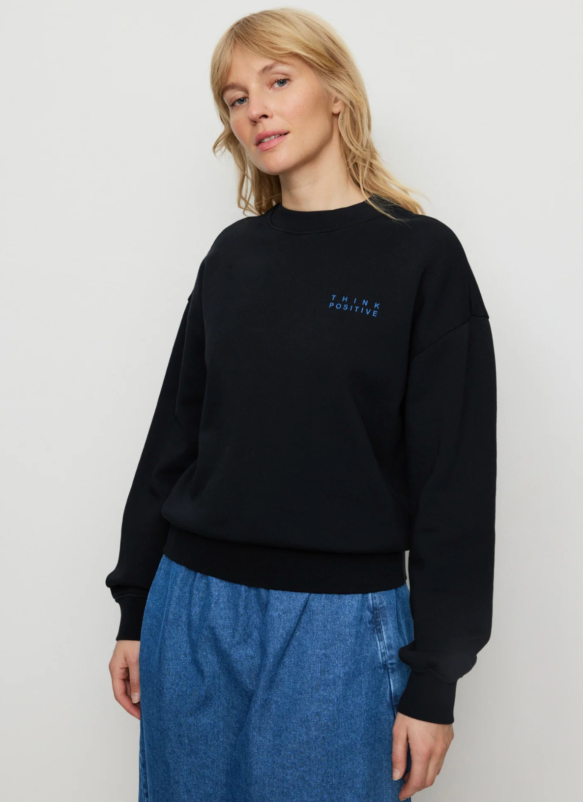 RECOLUTION sweater RINE THINK POSITIVE biologisch katoen