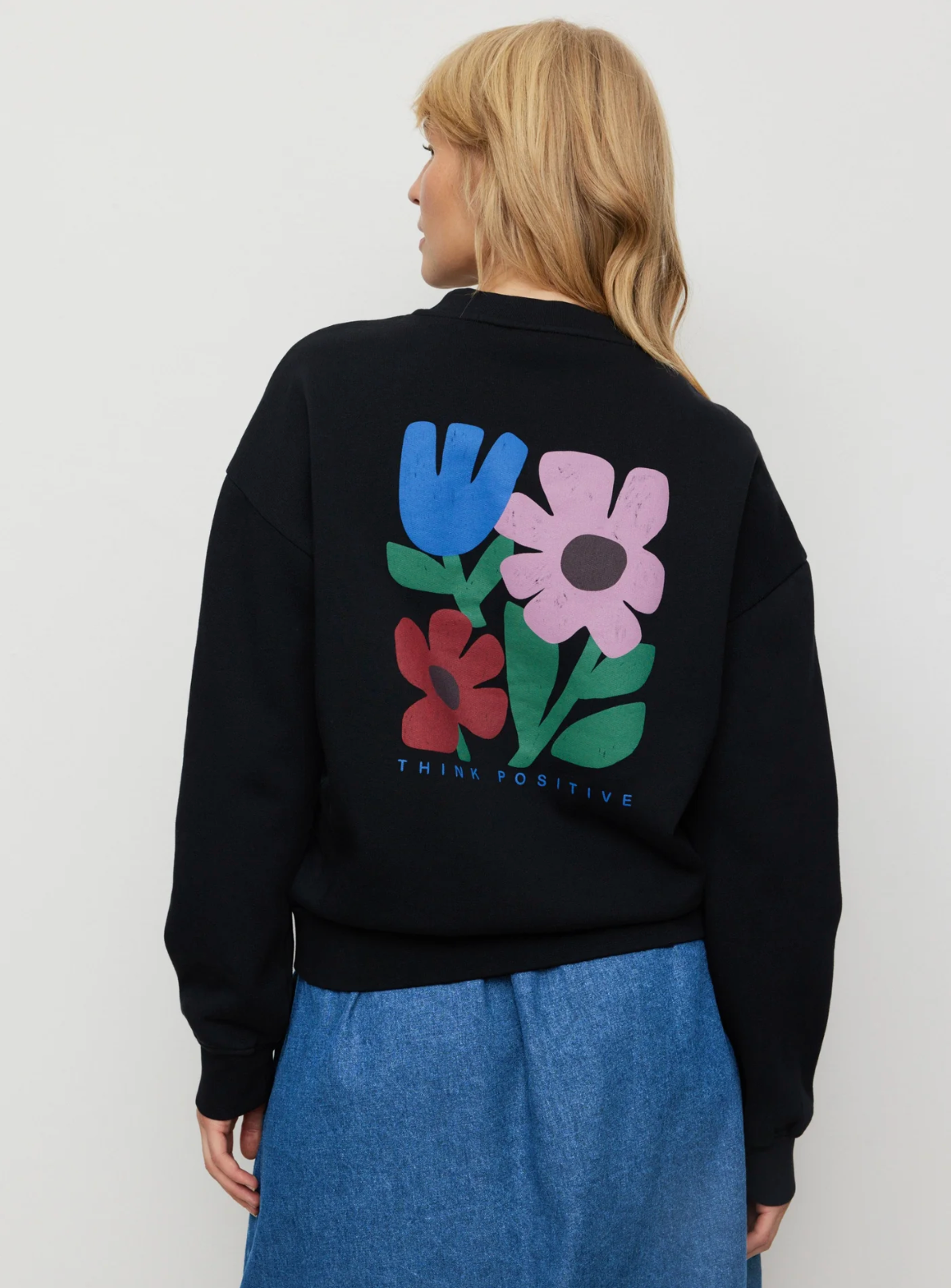RECOLUTION sweater RINE THINK POSITIVE biologisch katoen