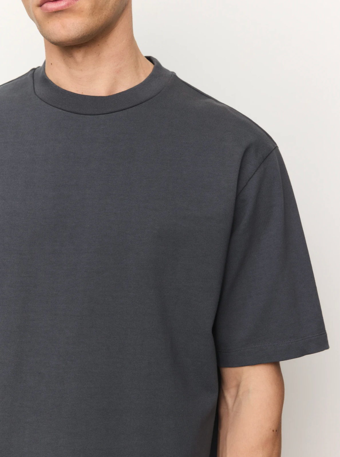 RECOLUTION heren heavy shirt ELDER GREY biologisch katoen
