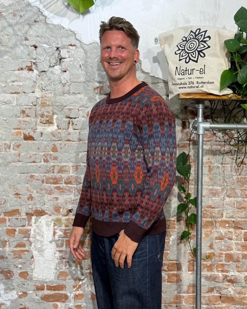 AIKUSS alpaca sweater MATEO WINE in pure alpaca