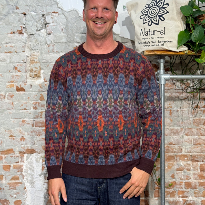AIKUSS alpaca sweater MATEO WINE in pure alpaca