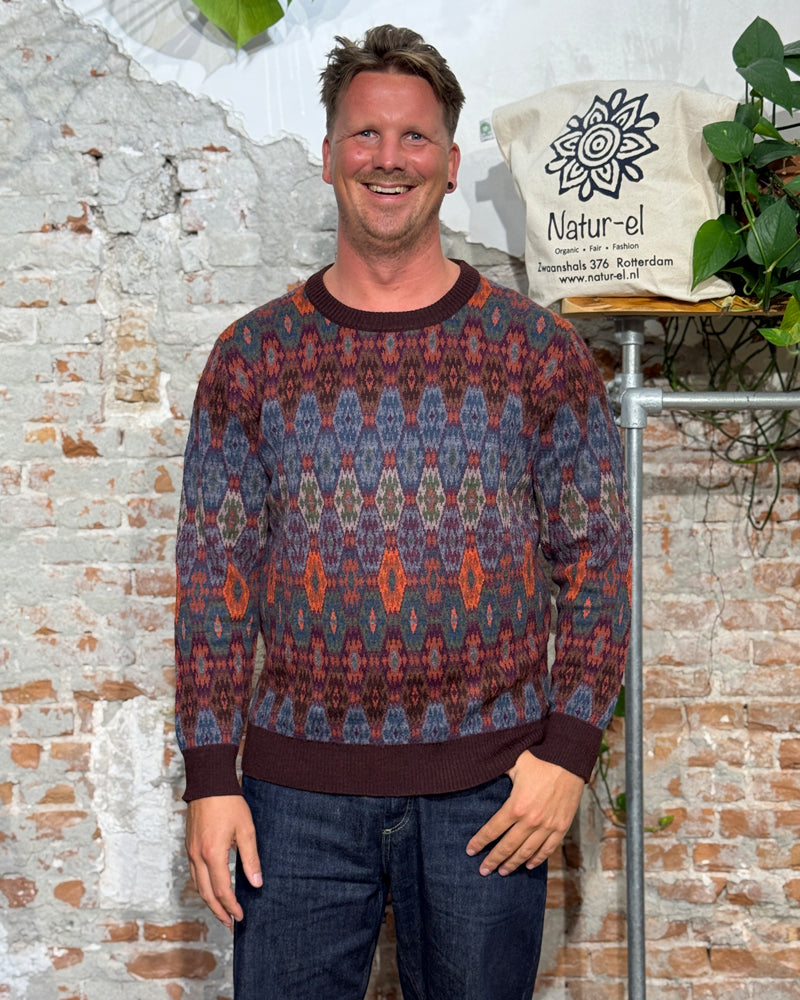 AIKUSS alpaca sweater MATEO WINE in pure alpaca