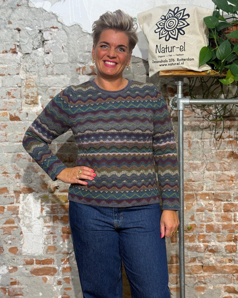 AIKUSS wool alpaca sweater ZIGZAG JEANS made of pure alpaca