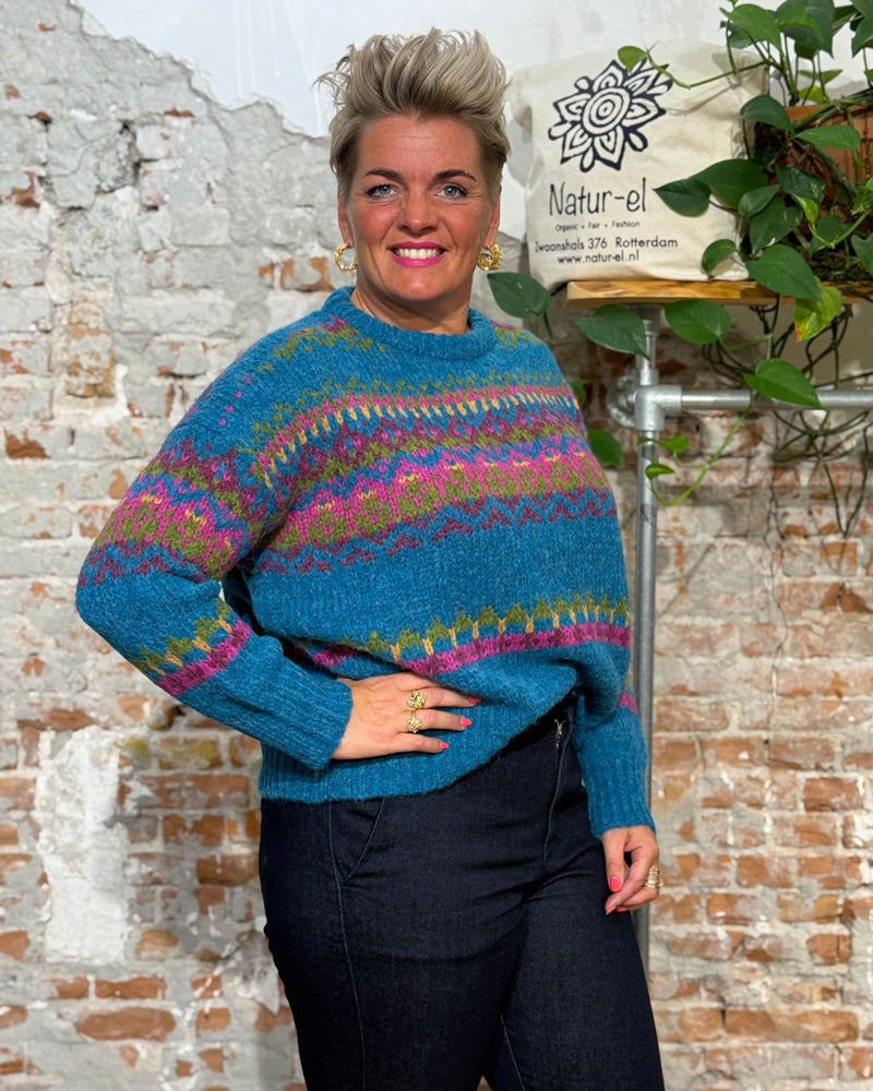 AIKUSS Wollpullover LORI TÜRKIS aus Alpaka
