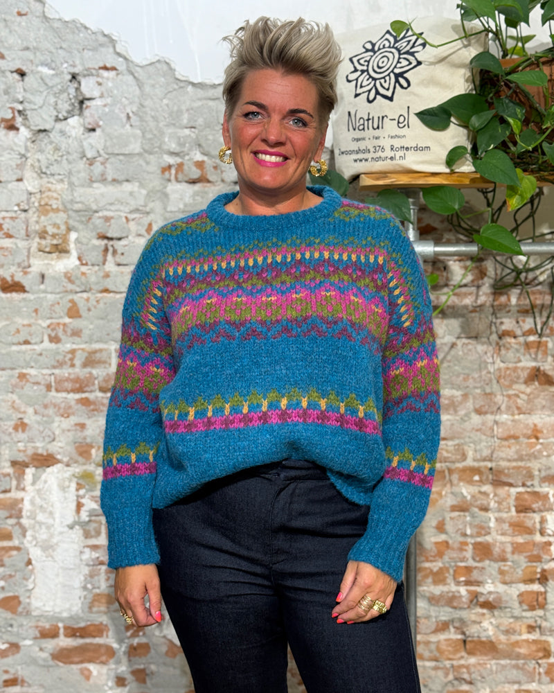 AIKUSS Wollpullover LORI TÜRKIS aus Alpaka