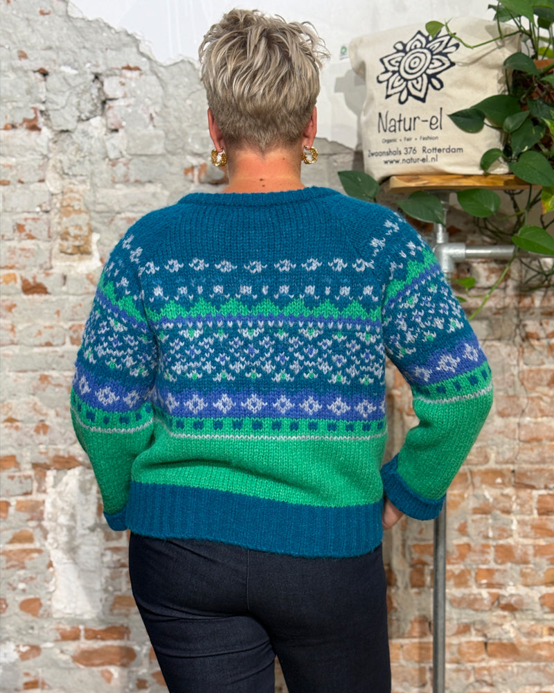 AIKUSS farbige Wollweste EMILIA GREEN TEAL aus Alpaka