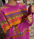 AIKUSS gekleurde wollen trui LORI PINK MULTI van alpaca