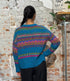 AIKUSS gekleurde wollen trui LORI TURQUOISE van alpaca