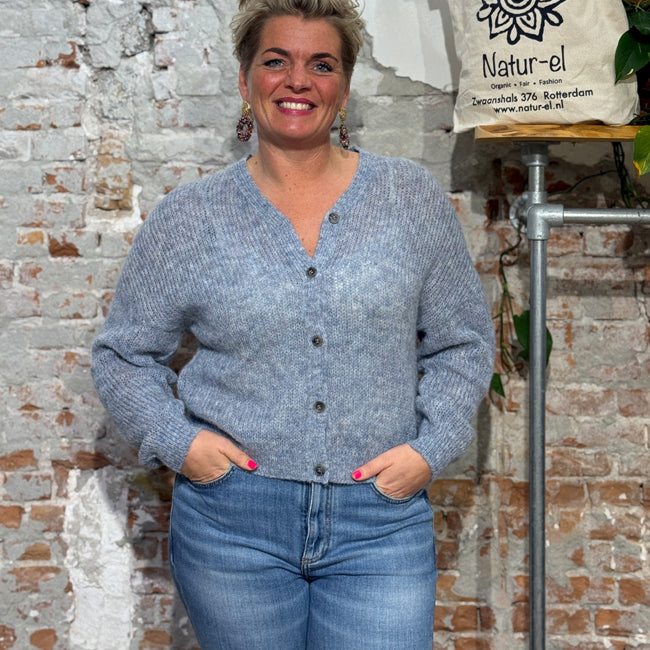 ALMA LOVIS wollen vest ELKE PASTEL BLUE van alpaca