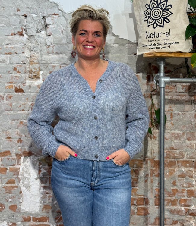 ALMA LOVIS wollen vest ELKE PASTEL BLUE van alpaca