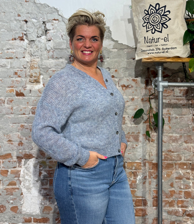 ALMA LOVIS wollen vest ELKE PASTEL BLUE van alpaca