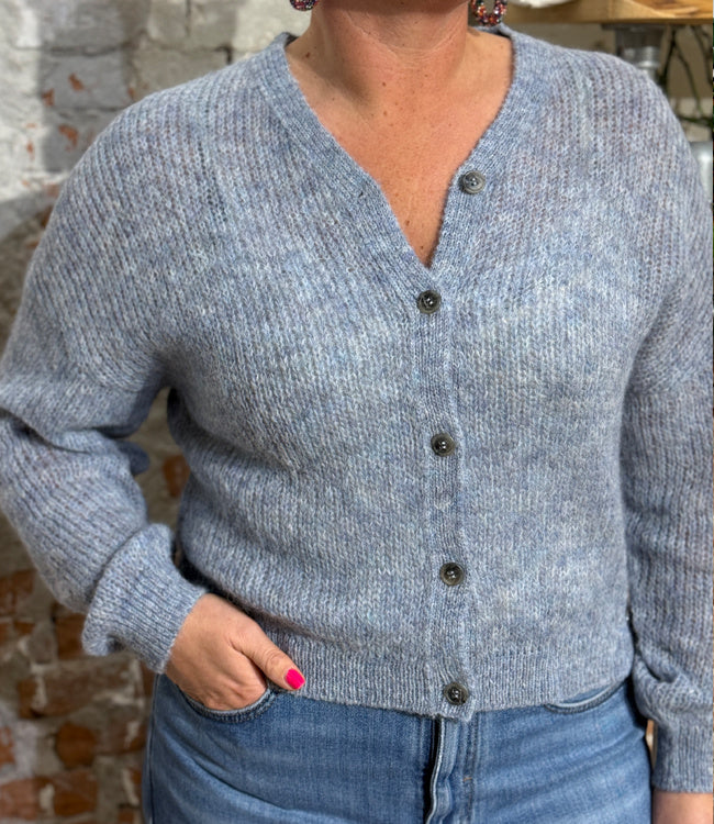 ALMA LOVIS wollen vest ELKE PASTEL BLUE van alpaca