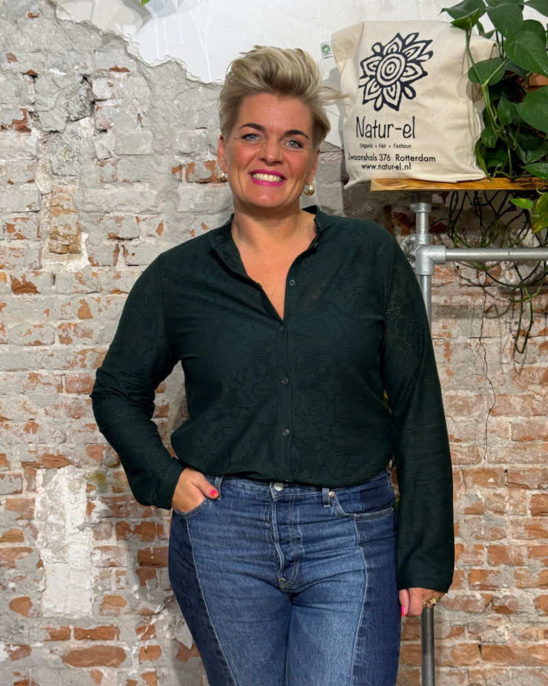 ALMA & LOVIS kanten blouse SCARAB biologisch katoen