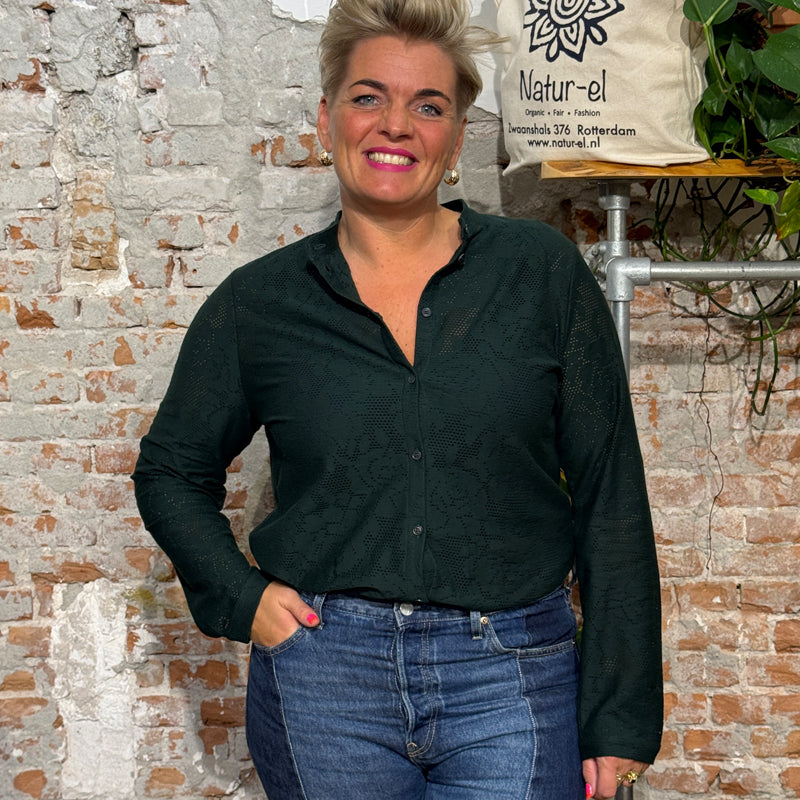 ALMA & LOVIS kanten blouse SCARAB biologisch katoen