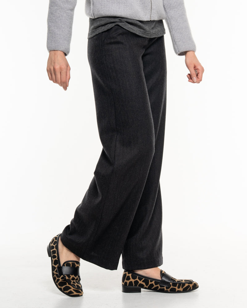 ALMA LOVIS pure wollen visgraat pantalon SENNA ANTRACIET