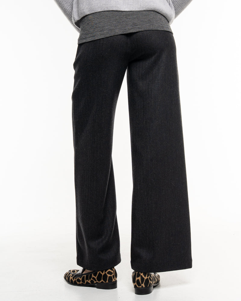ALMA LOVIS pure wollen visgraat pantalon SENNA ANTRACIET