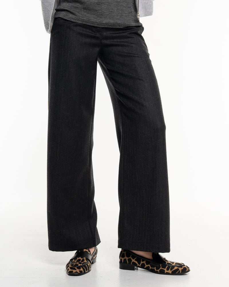 ALMA LOVIS pure wollen visgraat pantalon SENNA ANTRACIET