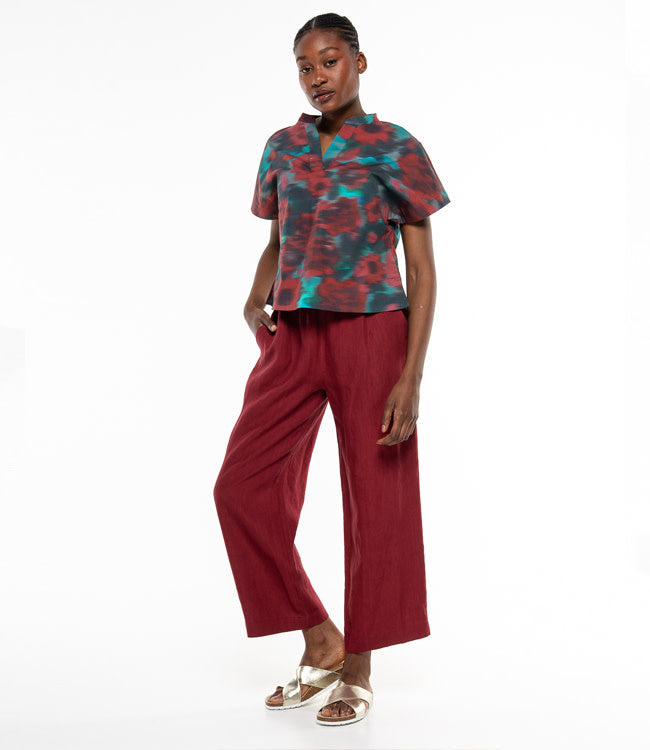 ALMA & LOVIS v-hals blouse EVERGLADES biologisch katoen popeline