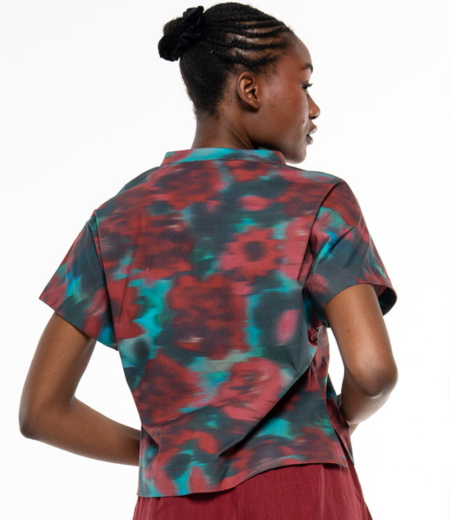 ALMA & LOVIS v-hals blouse EVERGLADES biologisch katoen popeline