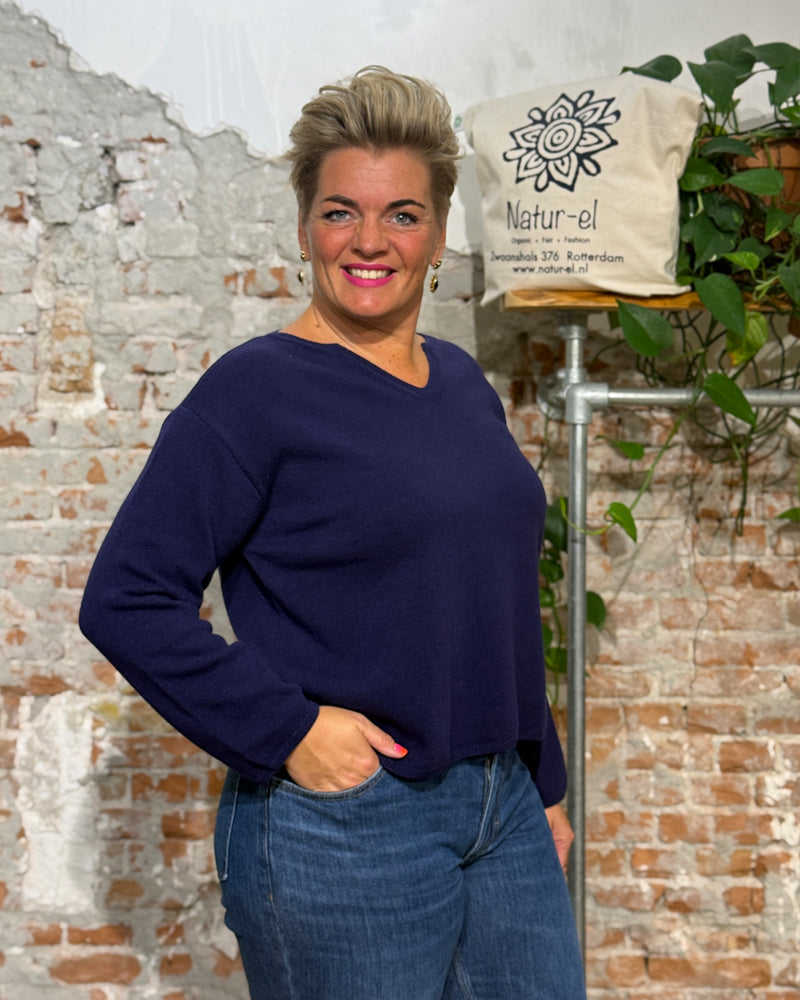 ALMA & LOVIS trui met v-hals DAFNE AURA wol en cashmere