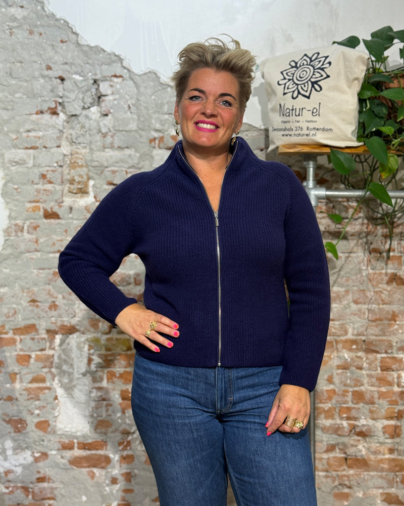 ALMA LOVIS wollen vest met rits VERA AURA van wol en cashmere