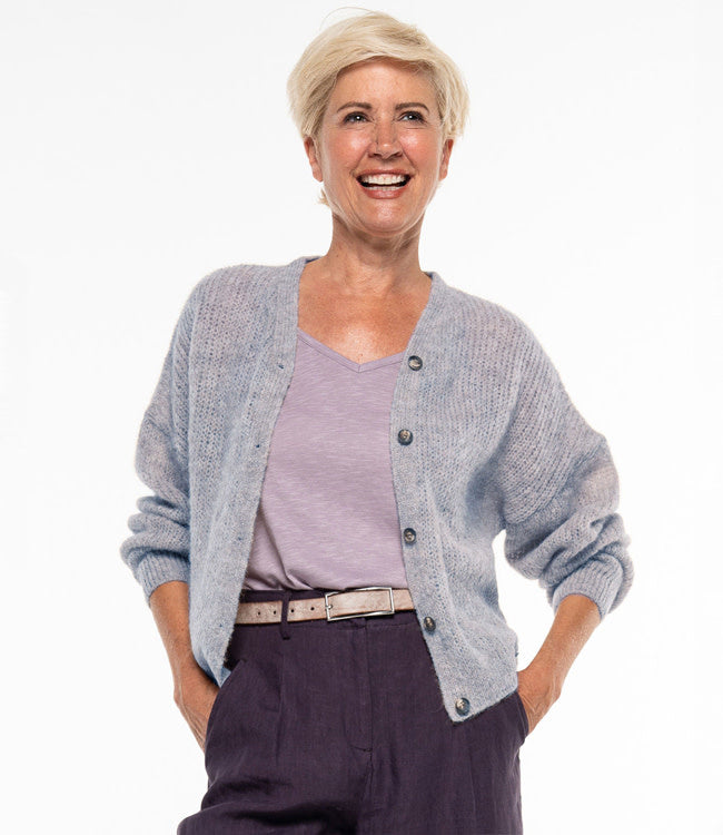 ALMA LOVIS wollen vest ELKE PASTEL BLUE van alpaca