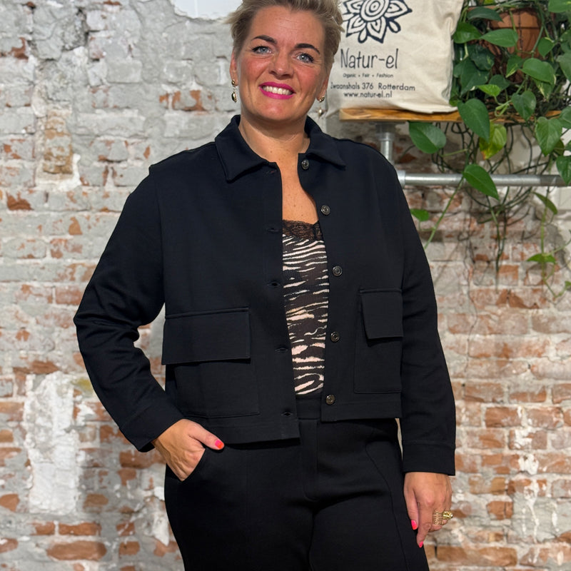 ALMA & LOVIS jasje blazer met zakken GEA RAVEN biokatoen