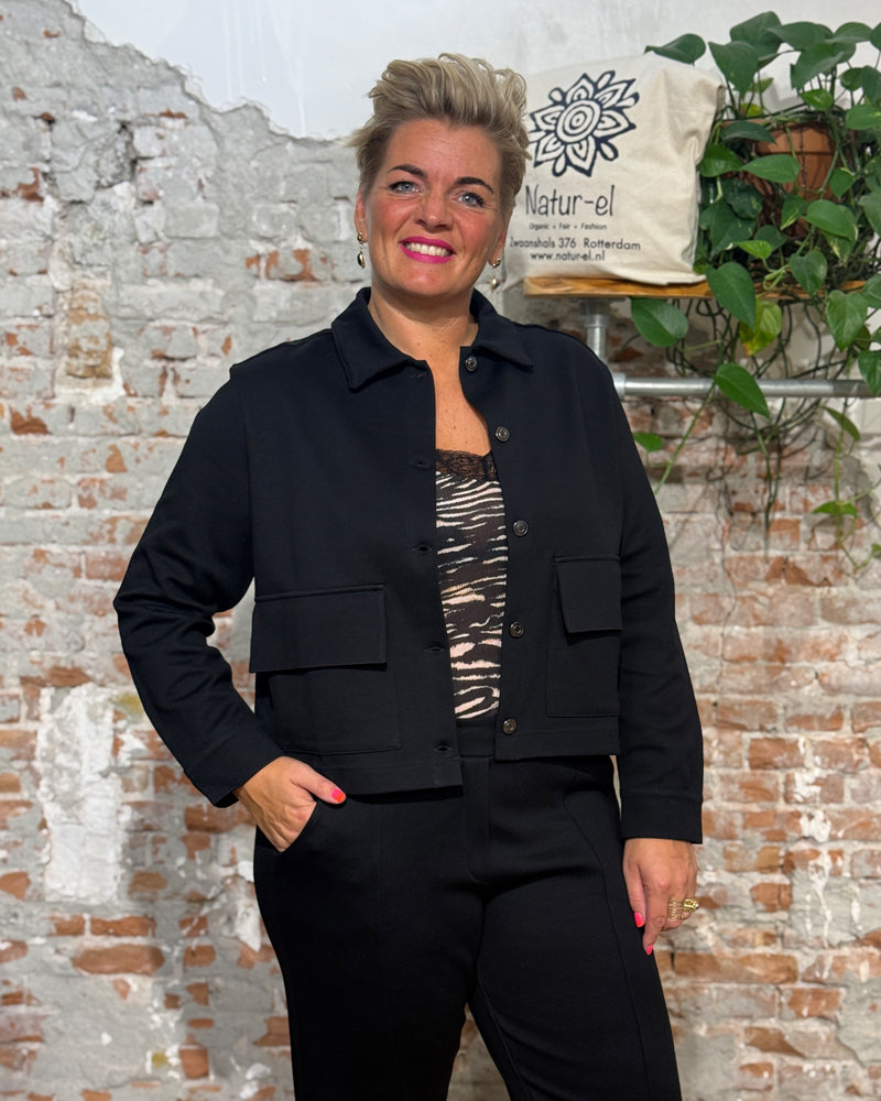 ALMA & LOVIS jasje blazer met zakken GEA RAVEN biokatoen