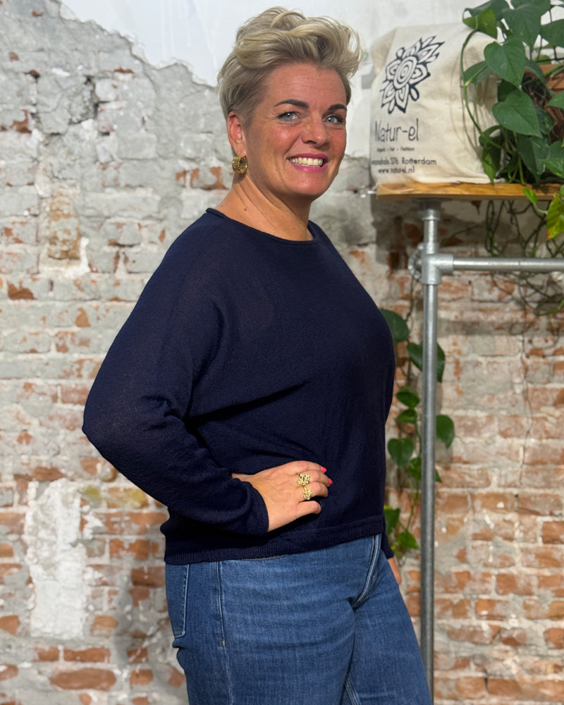 ANUKOO Wollpullover 100% Alpaka HANNAH AUBERGINE