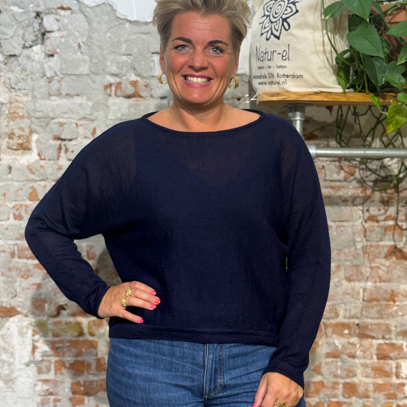 ANUKOO Wollpullover 100% Alpaka HANNAH AUBERGINE