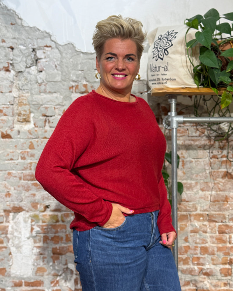 ANUKOO Wollpullover 100% Alpaka HANNAH AUBERGINE