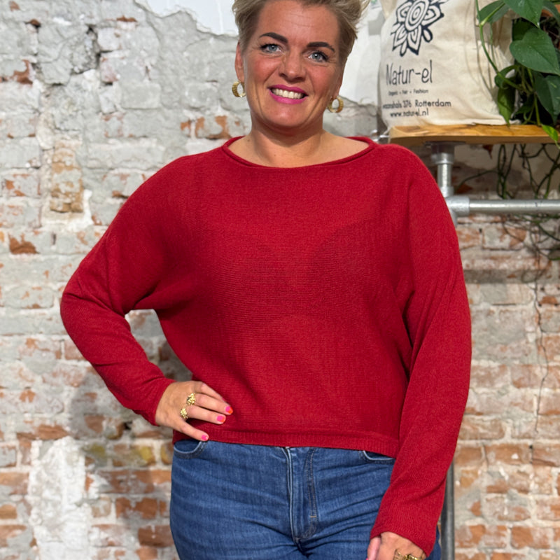 ANUKOO Wollpullover 100% Alpaka HANNAH AUBERGINE