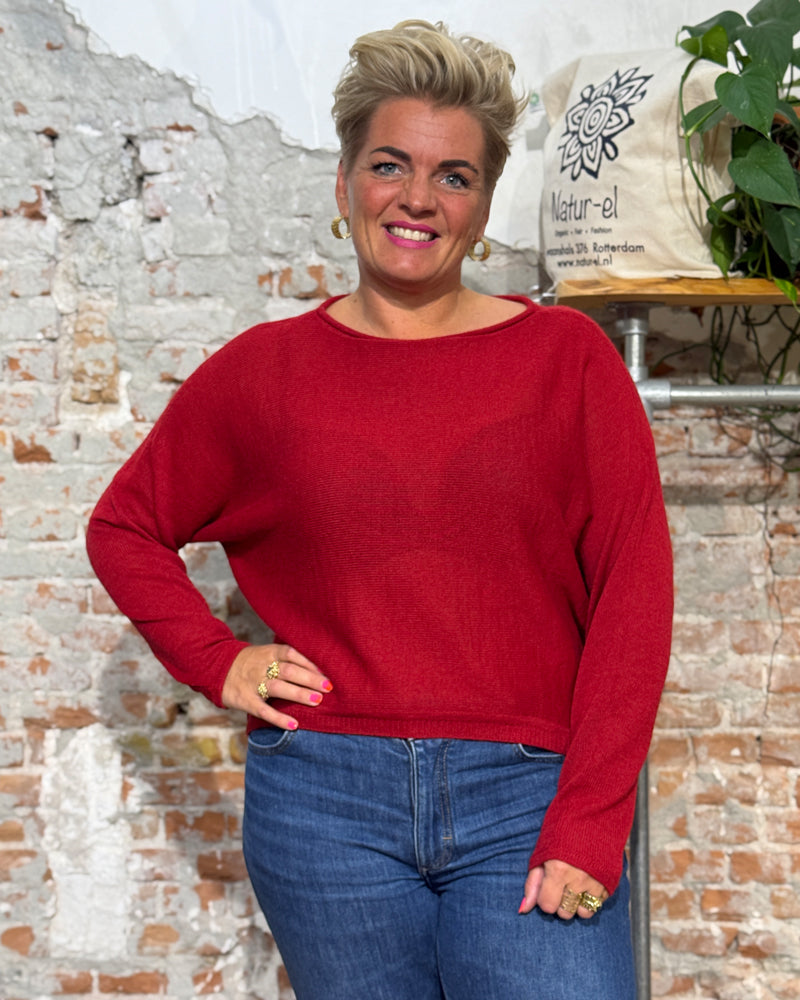 ANUKOO Wollpullover 100% Alpaka HANNAH AUBERGINE
