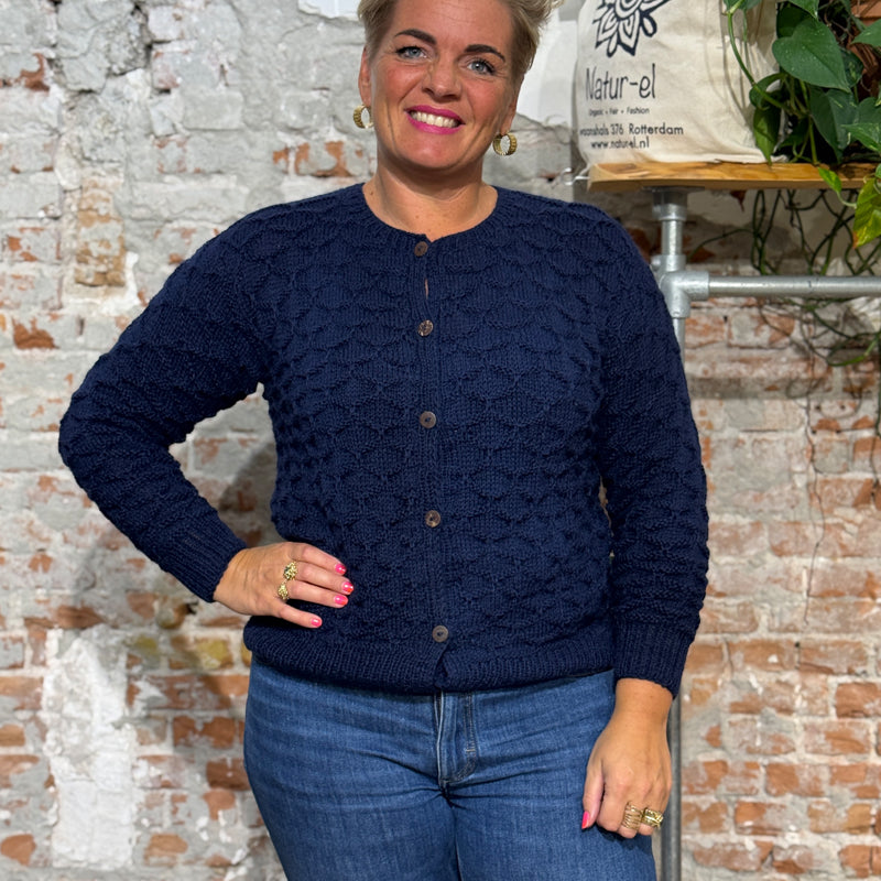 ANUKOO wollen vest met knopen LOIS NIGHT van pure alpaca