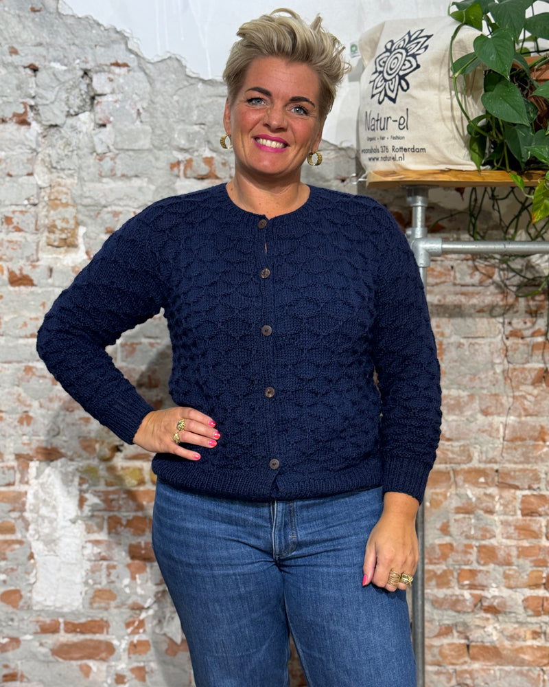 ANUKOO wollen vest met knopen LOIS NIGHT van pure alpaca