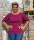 ANUKOO shirt met vleermuismouw LIV FRAMBOOS tencel