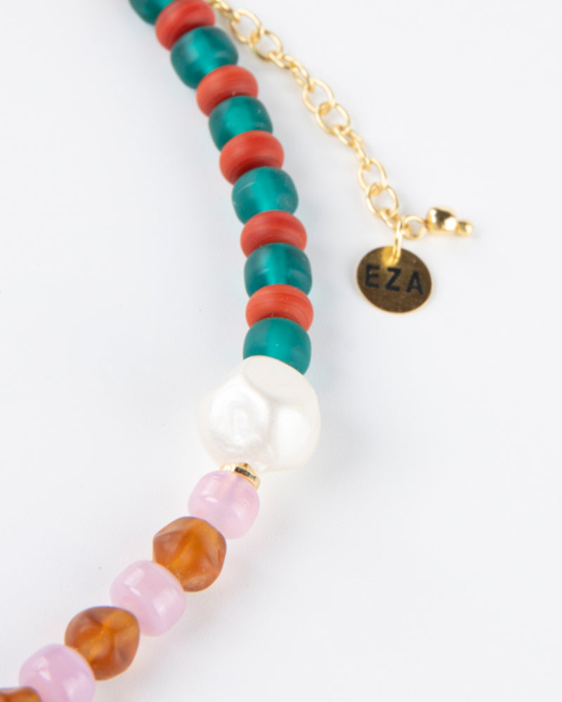 ANUKOO vrolijke fairtrade kralen ketting MULTI MIX 46-54 cm