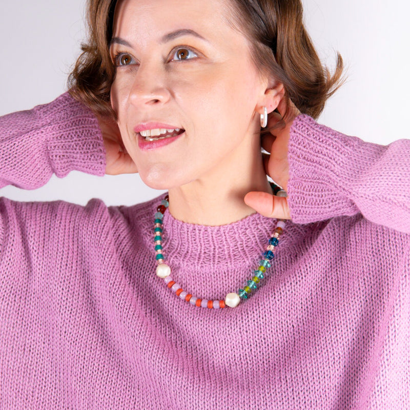 ANUKOO vrolijke fairtrade kralen ketting MULTI MIX 46-54 cm