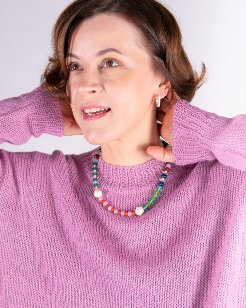 ANUKOO vrolijke fairtrade kralen ketting MULTI MIX 46-54 cm