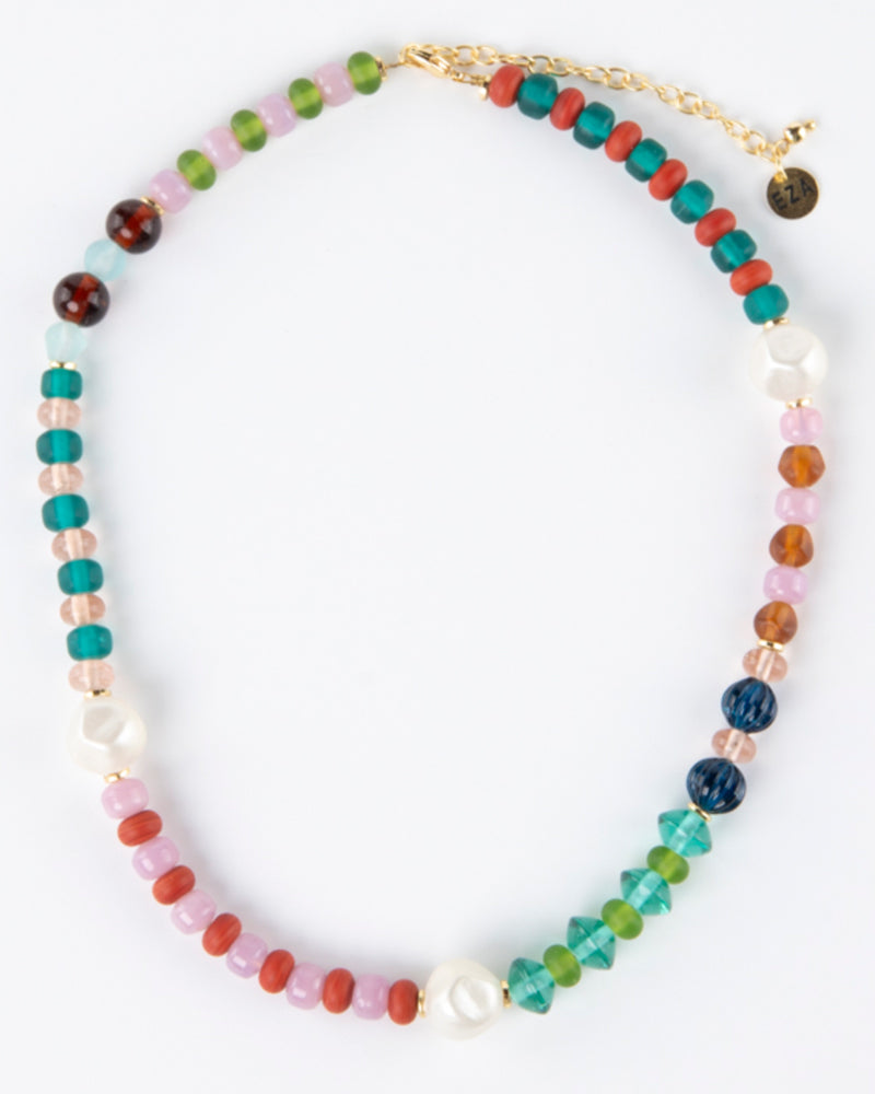 ANUKOO vrolijke fairtrade kralen ketting MULTI MIX 46-54 cm