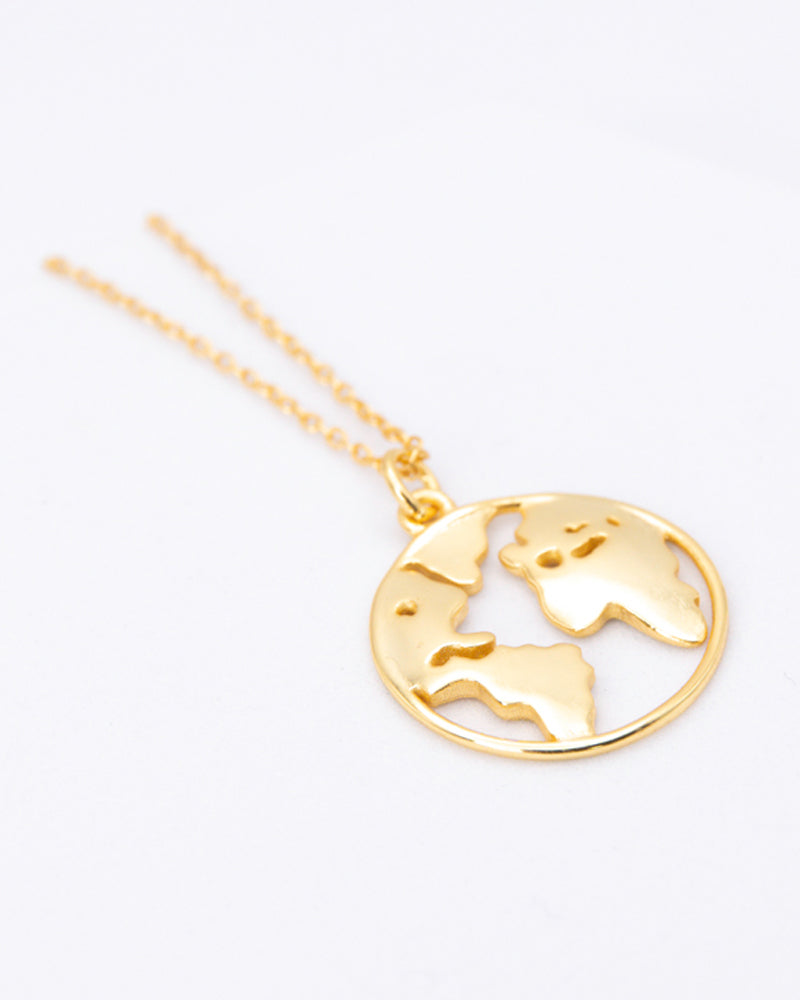 ANUKOO fairtrade ketting WORLD 18k verguld messing