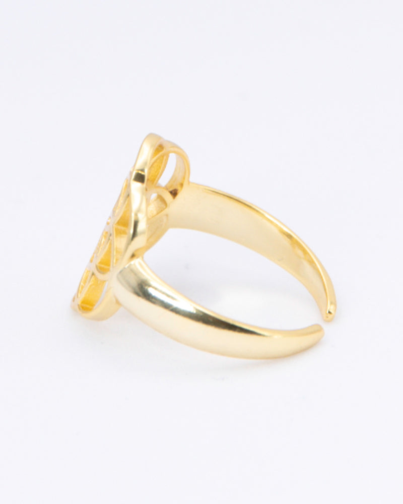 ANUKOO fairtrade ring FLOWER OF LIFE verguld messing