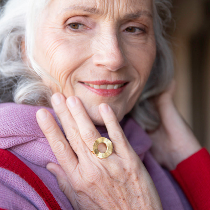 ANUKOO fairtrade ring SUNSHINE verguld 18k messing