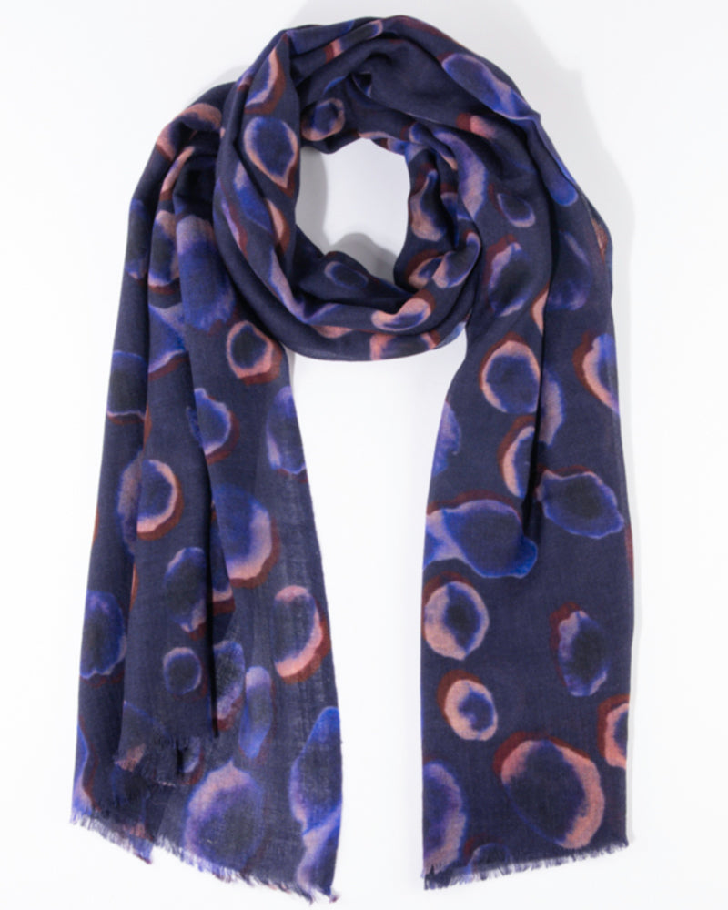 ANUKOO sjaal omslagdoek 100% wol met print WATERDROPS