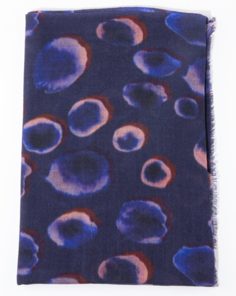 ANUKOO sjaal omslagdoek 100% wol met print WATERDROPS