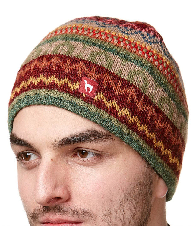 APU KUNTUR gevoerde wollen BEANIE muts 100% alpaca LUNA