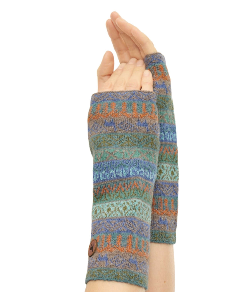 APU KUNTUR Handstulpen aus 100% Baby Alpaka TAMIA AQUA