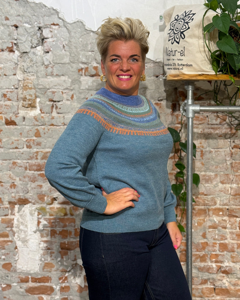 APU KUNTUR Wollen trui LANA FAIRISLE van 100% baby alpaca